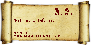 Melles Urbána névjegykártya